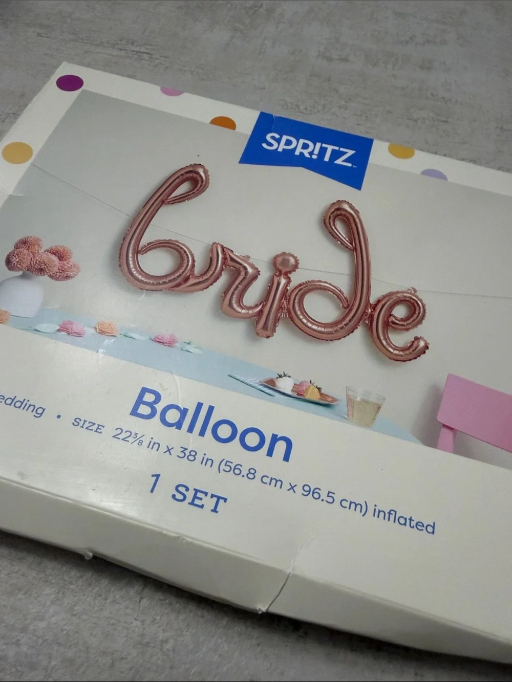 Spritz Rose Gold 'bride' Foil Balloon Banner